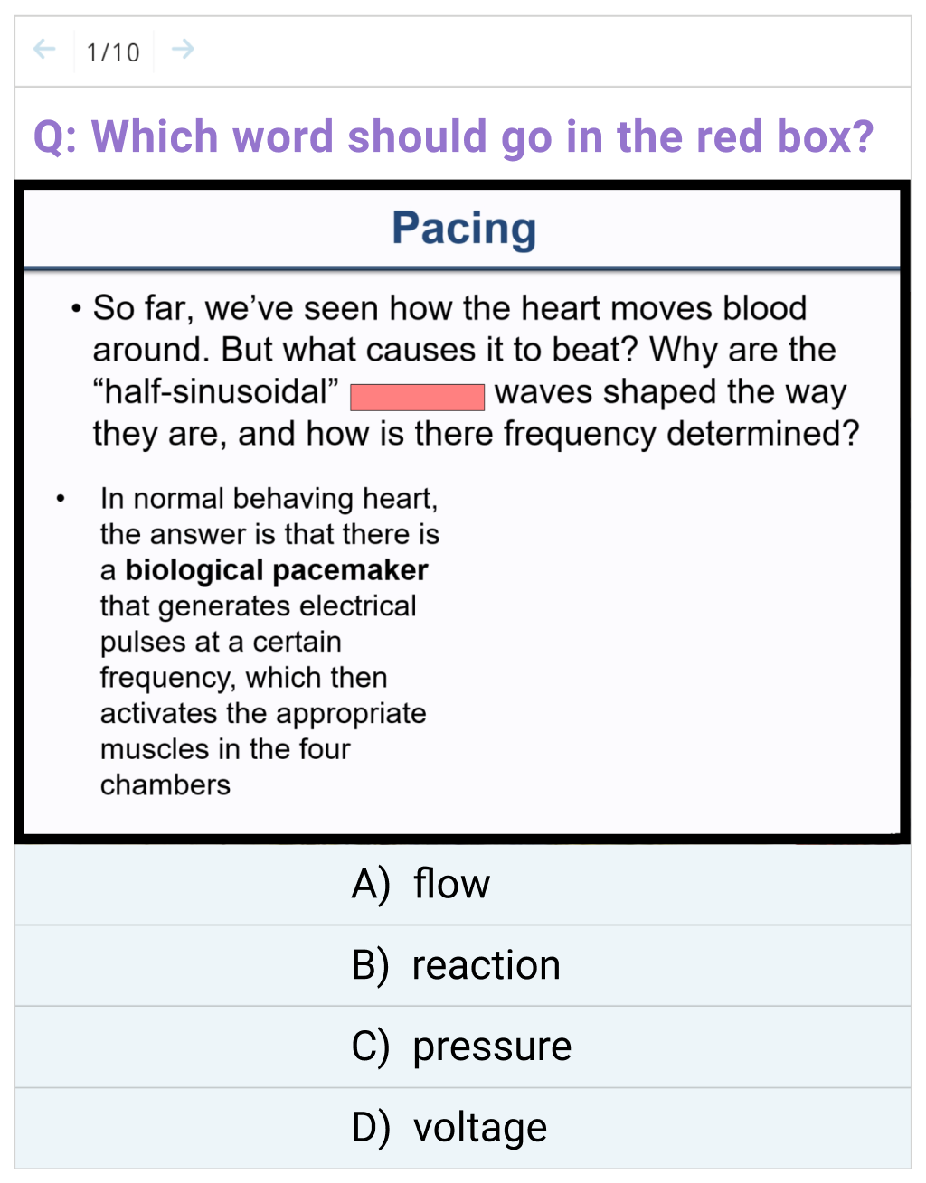 image of multiple choice quiz question